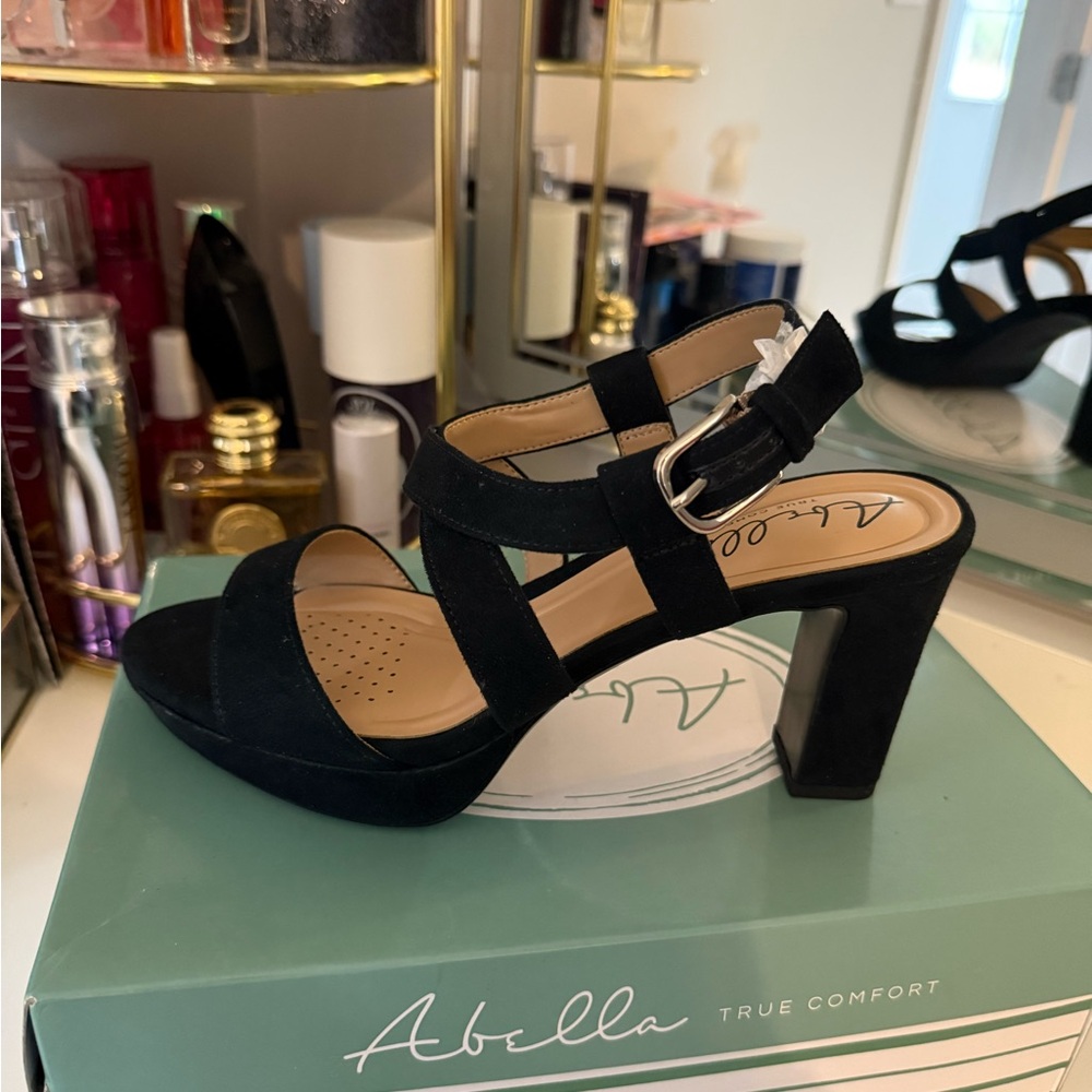 Abella Black Strappy Heels